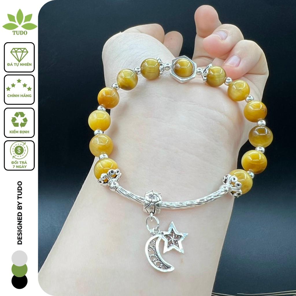 Vòng Tay Nữ Đẹp - Vòng Phong Thủy Mệnh Thủy, Kim TUDO VCBMHVT AG925 Charm Trăng, Sao B56K500