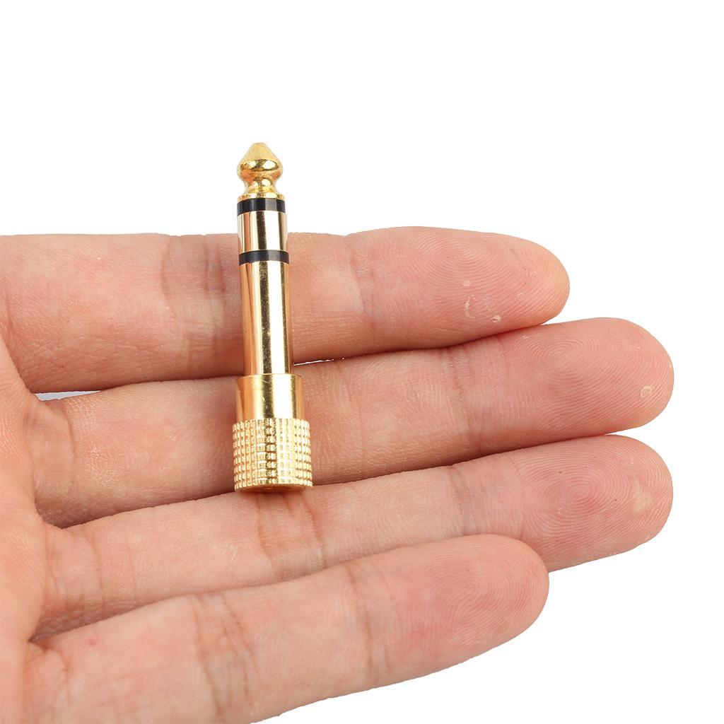 2X 6.35mm Male to 3.5mm Female Headphone Stereo 1/4" Audio Jack Adapter Plug
