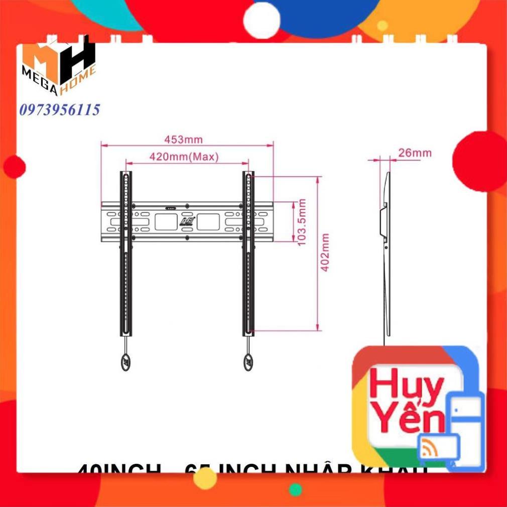 Giá treo tivi, kệ treo tivi, khung treo tivi thẳng tường dày đẹp cho mọi hãng tivi từ 14inch-65inch