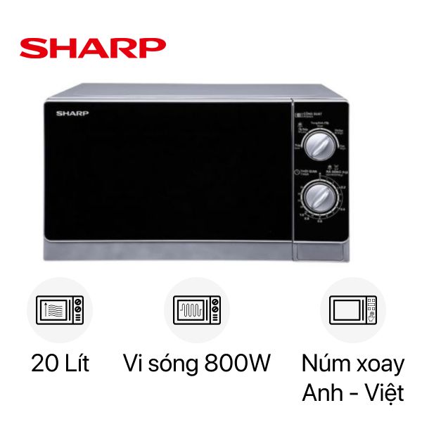 Lò Vi Sóng Sharp R-203VN-M - 20L (Bạc) - Hàng chính hãng