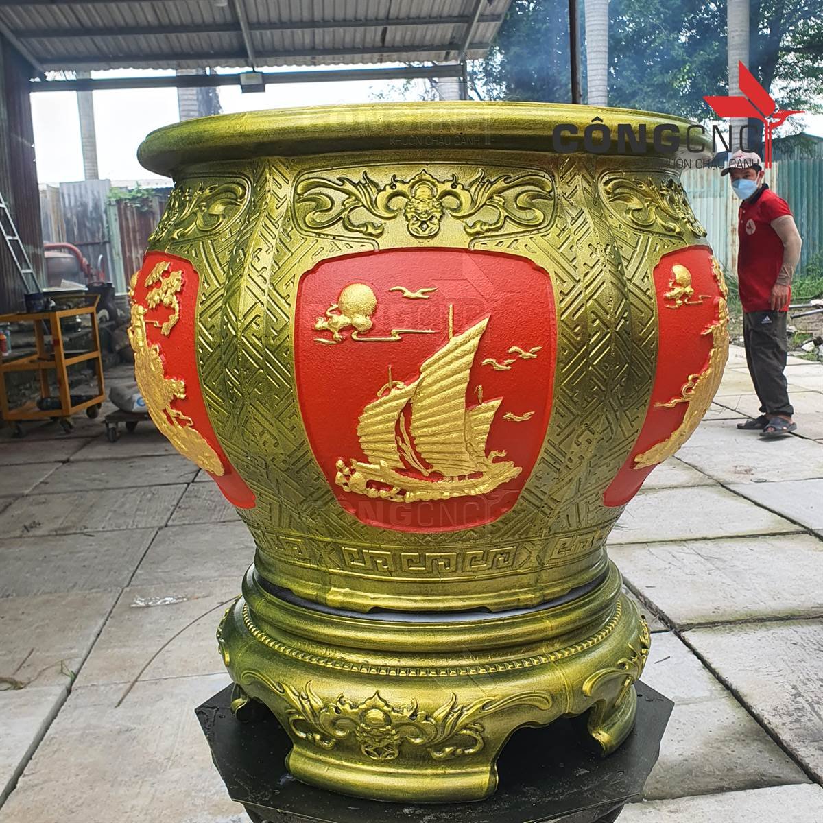 Khuôn Chậu Tròn Chum 60 + Đôn Tròn