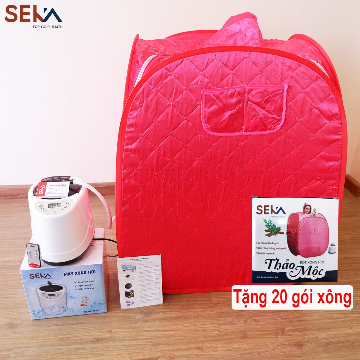 Combo Nồi Xông Hơi Cao Cấp SEKA Kèm Lều Xông Hơi Tại Nhà Tự Bung Khử Trùng Toàn Thân, Xông Hơi Sau Sinh + Tặng Kèm 20 Gói Xông Hơi - Hàng chính hãng