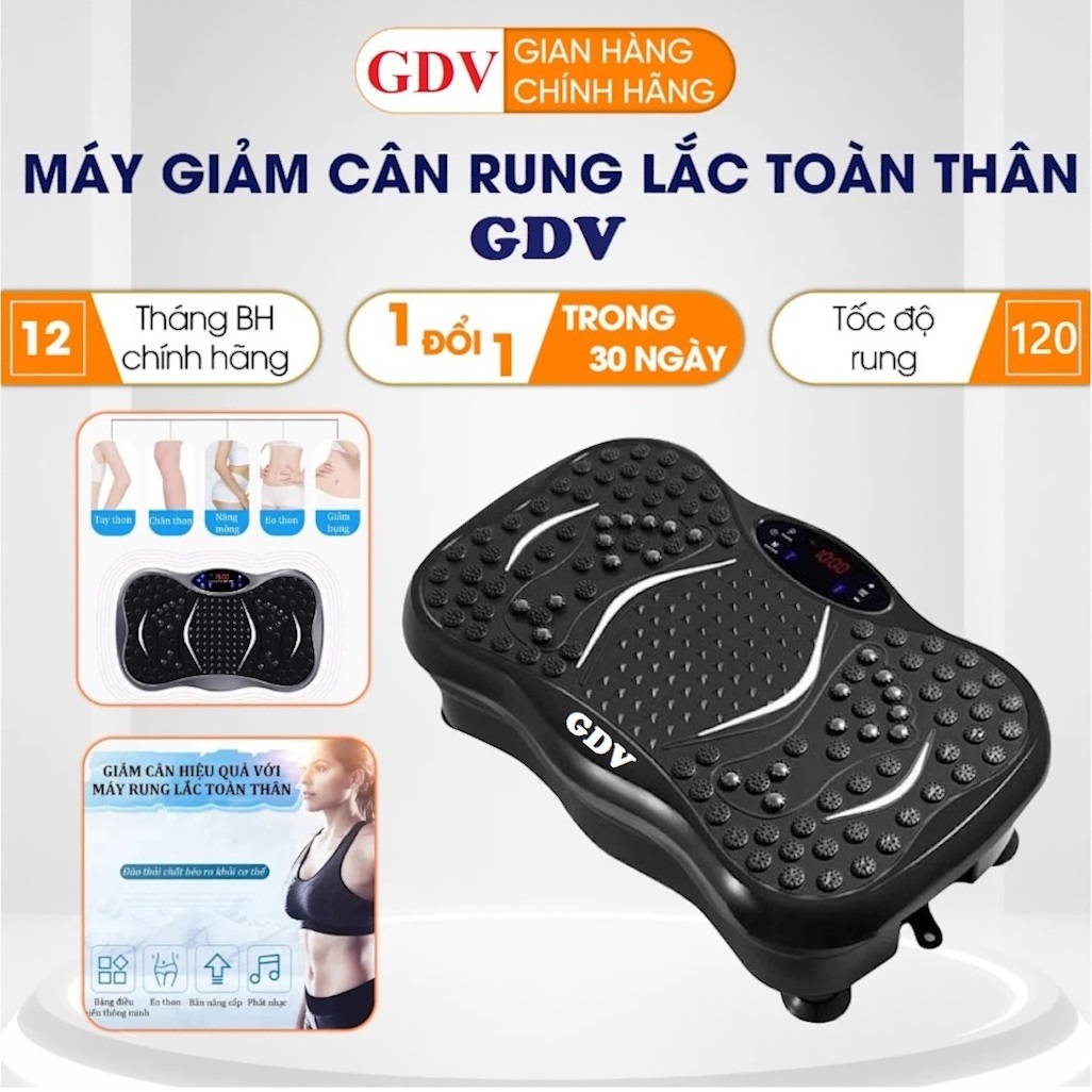 Máy Rung Lắc Toàn Thân GDV Giảm Béo Hiệu Quả, Thiết Bị Giảm Cân, Máy Giảm Mỡ Bụng Có loa bluetooth nghe nhạc, kèm điều khiển - Hàng Chính Hãng