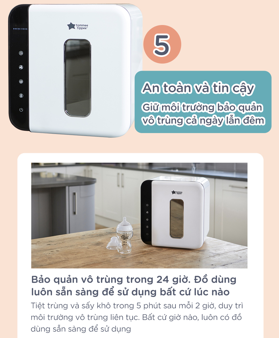 Máy tiệt trùng bằng tia UV và sấy khô Tommee Tippee