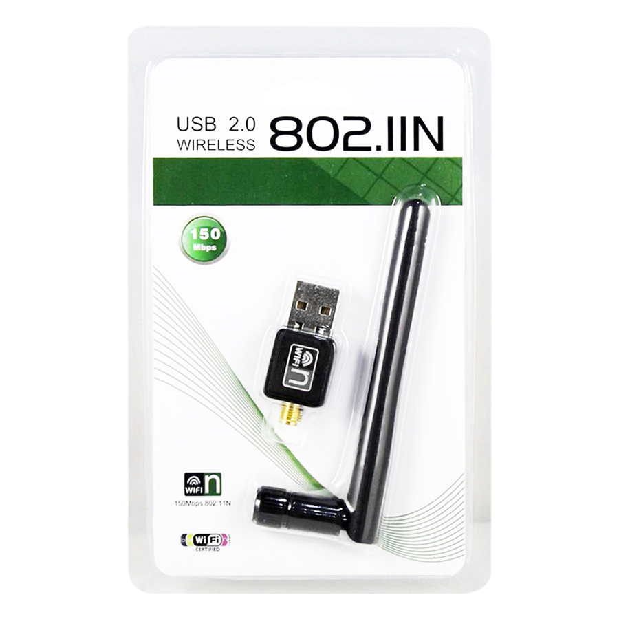 Hình ảnh USB Wifi Vision 150Mbps Chuẩn 802.11 B/G/N Có Anten - Hàng Chính Hãng