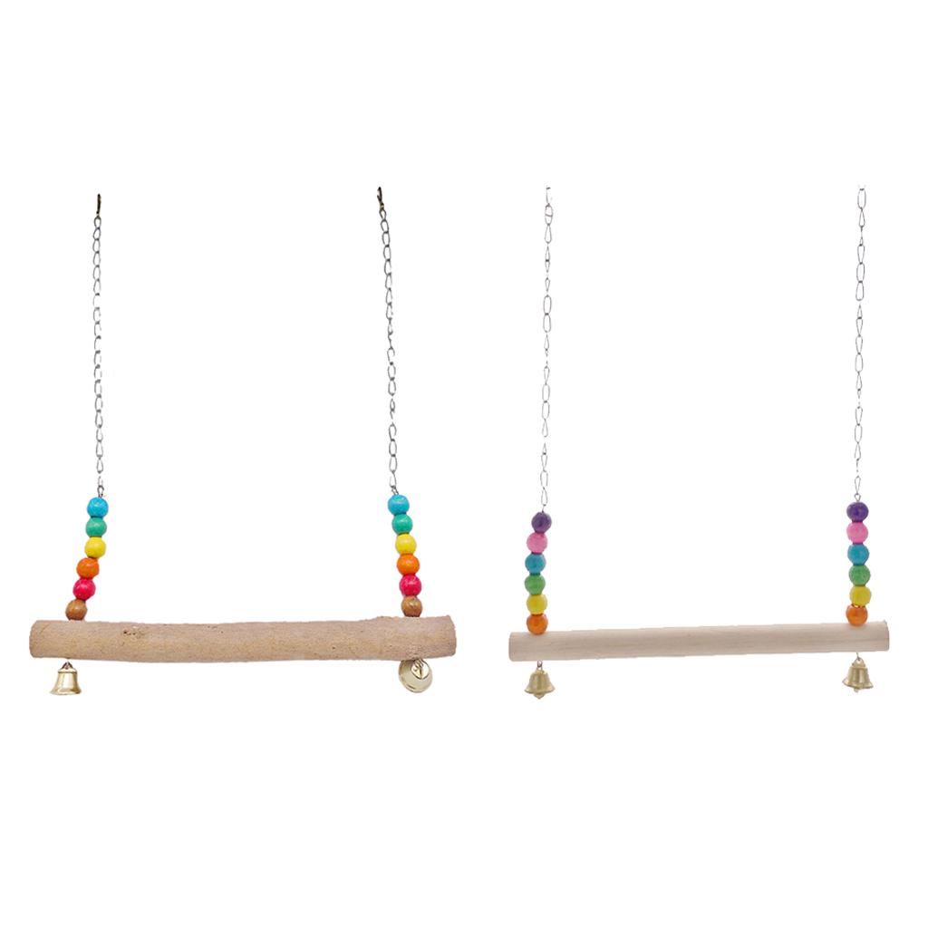 Pet Chicken Swing Toys Wooden Birds Stand Perch Parrot Chew Toys for Hens Large Bird Parrot Macaw Training
