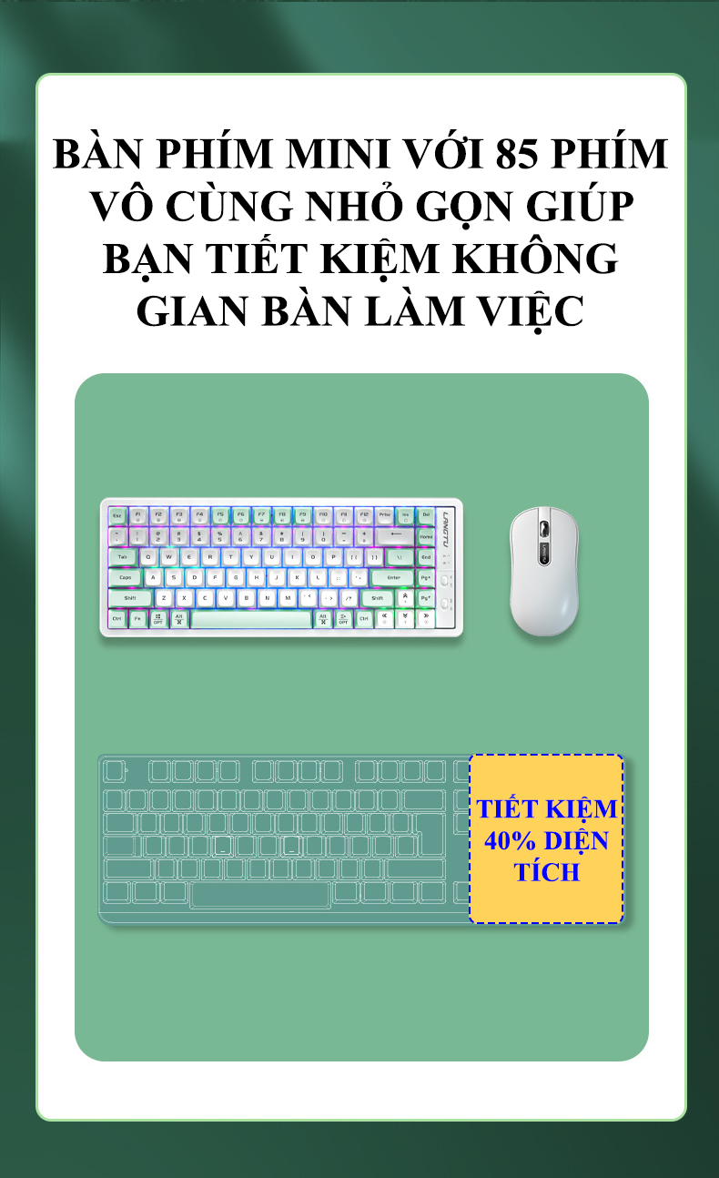 Bàn phím cơ red switch LANGTU GK85 với nhiều chế độ đèn led cực đẹp và có hotswap có thể thay switch theo sở thích - Hàng Chính Hãng