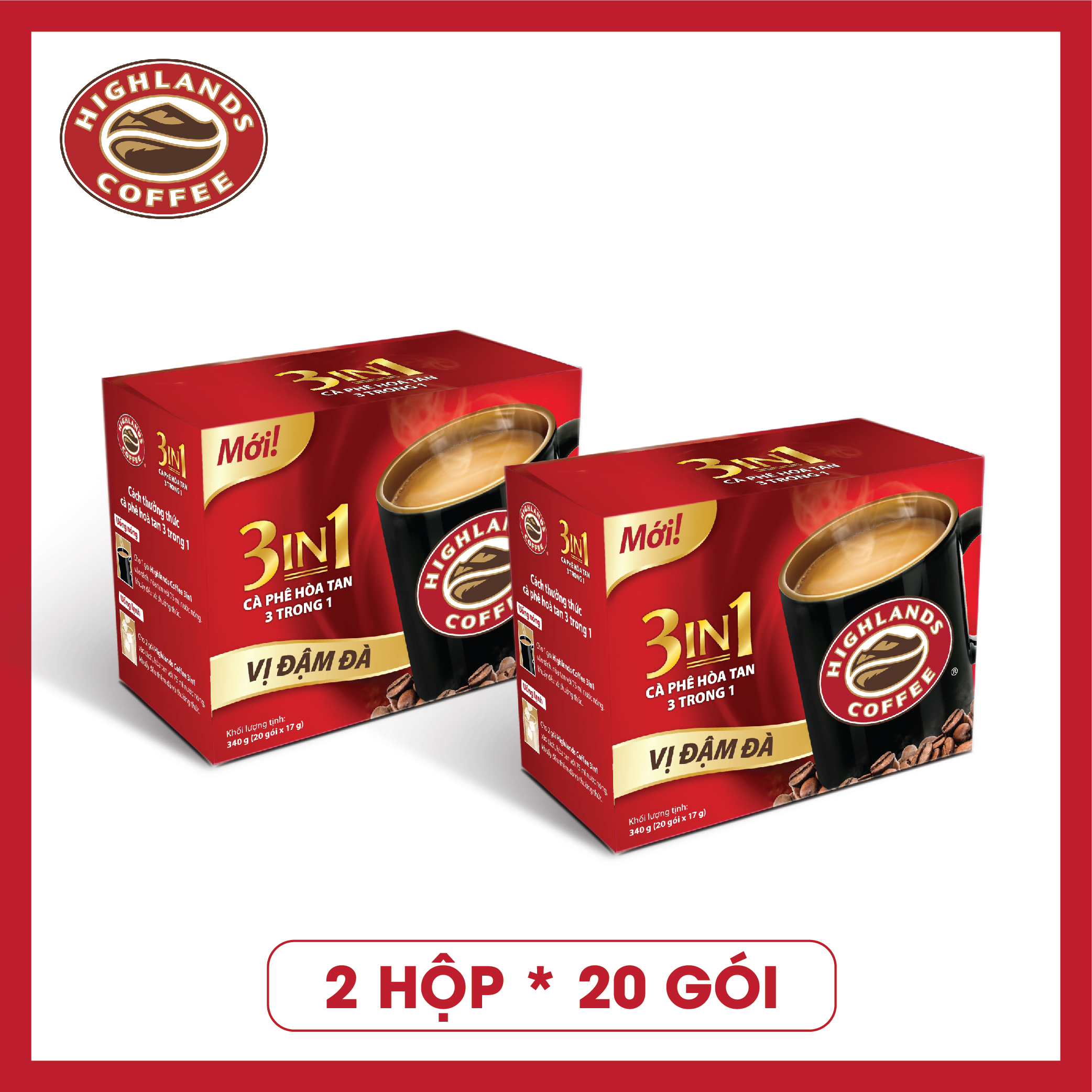 Combo 2 gói Cà phê sữa hoà tan (20 Gói x 17g)