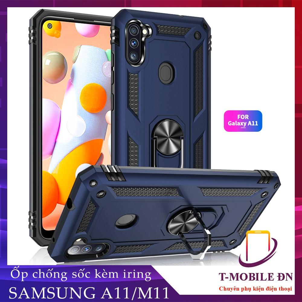 Ốp lưng cho Samsung A11 M11 chống sốc 2 lớp kèm nhẫn xoay làm giá đỡ