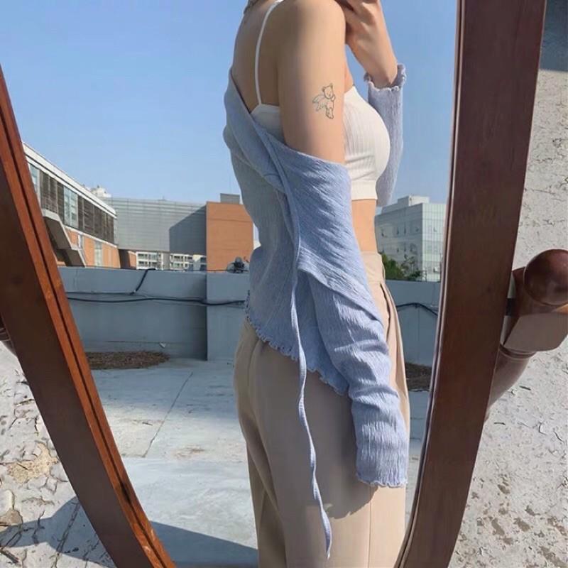 Áo ngực bra thun tăm hai dây cơ bản - áo lót cotton dành cho học sinh A809
