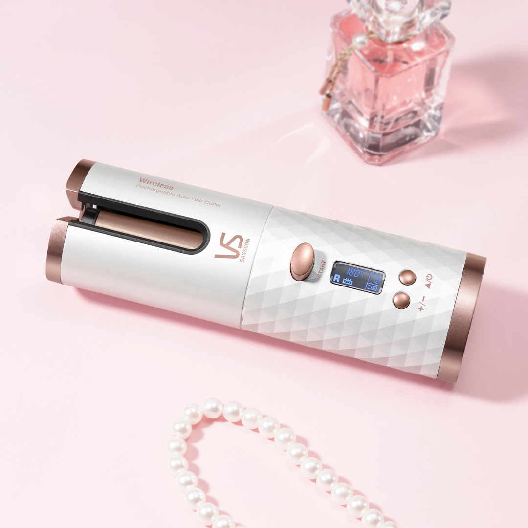 Máy uốn tóc tự động không dây VS Sassoon phủ Ceramic màu trắng
