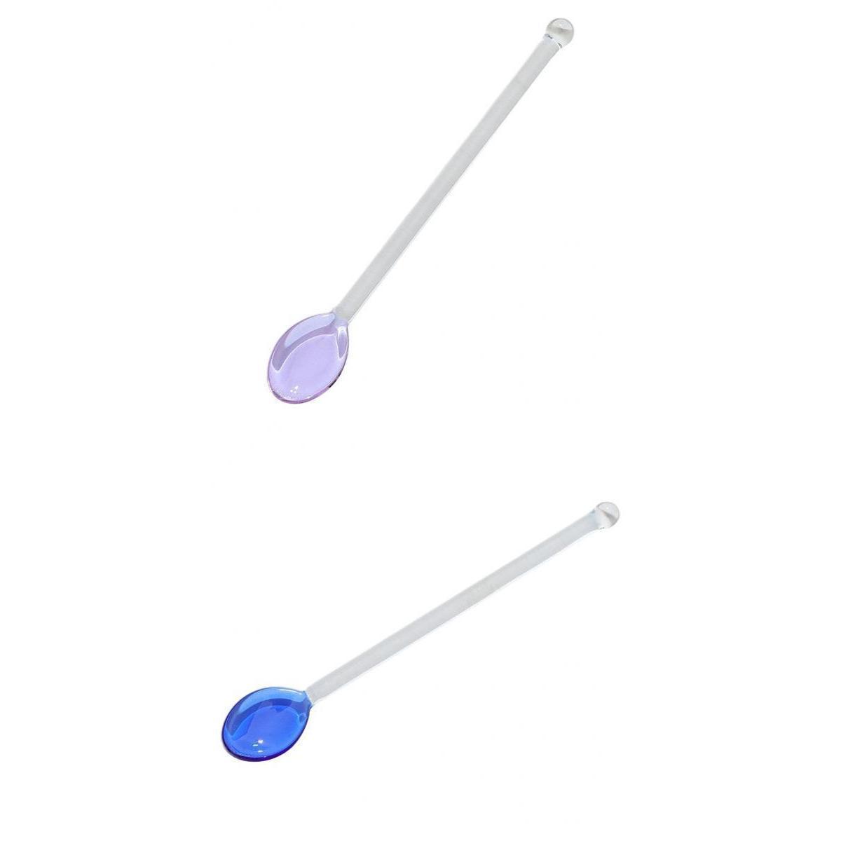 2Pcs Glass Teaspoons Safe Stirring Spoon for Stirring Coffee Bar