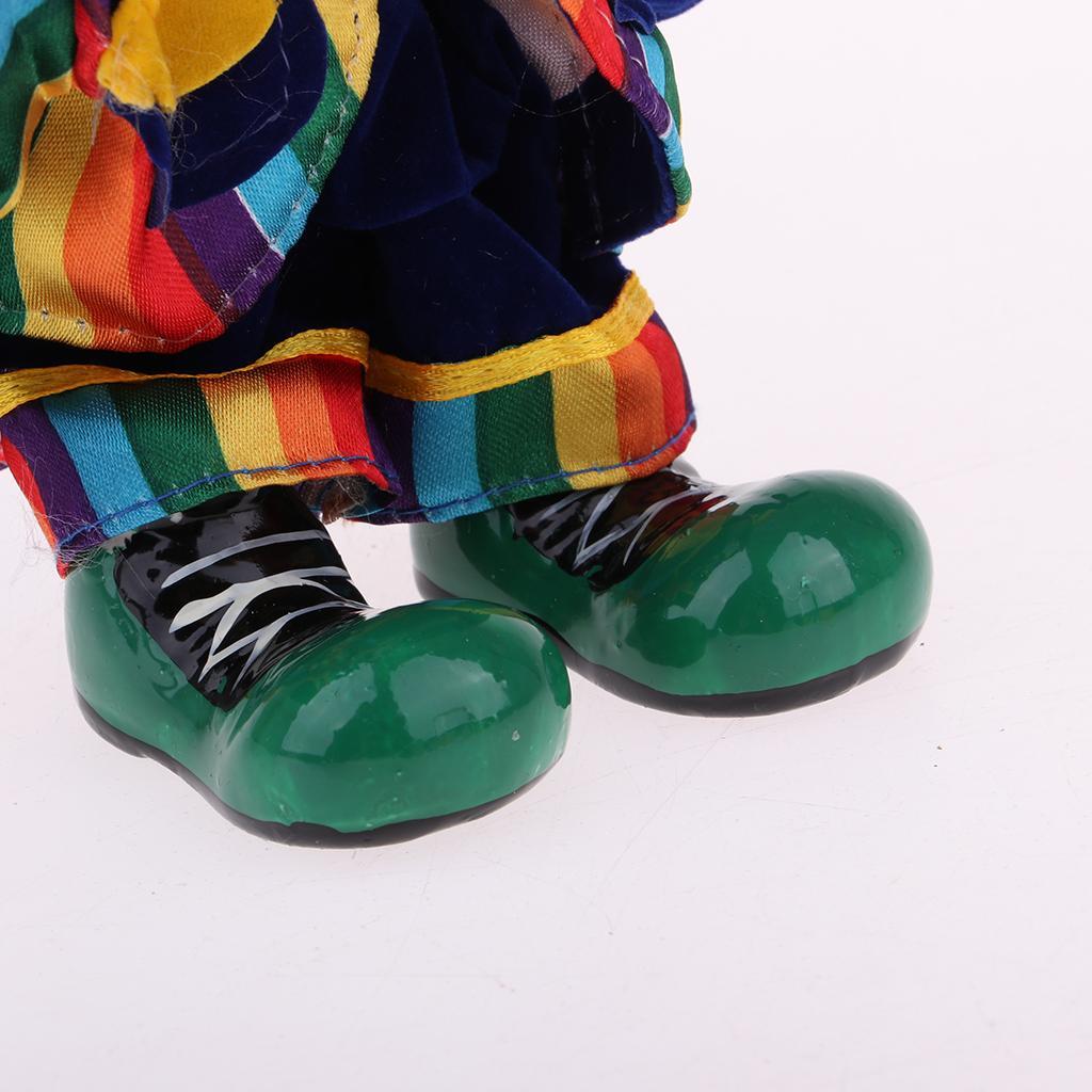 2x Interesting Harlequin Clown Doll With Porcelain Head Hands And Feet 7inch