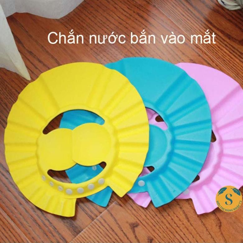 Mũ gội đầu chắn nước em bé che tai chống cay mắt thông minh Đồ dùng cho trẻ