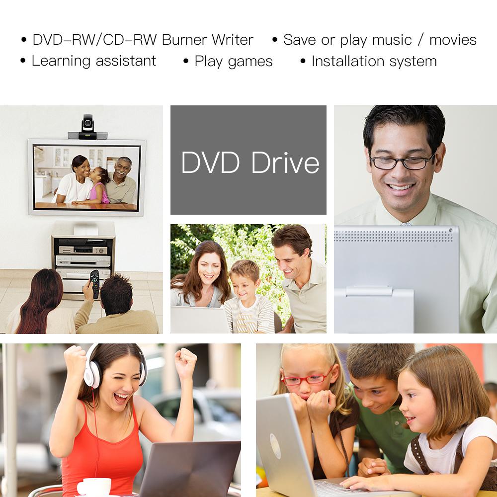 Ổ đĩa quang CD DVD ROM i 8X USB 2.0 DVD-RW / CD-RW cho máy tính xách tay