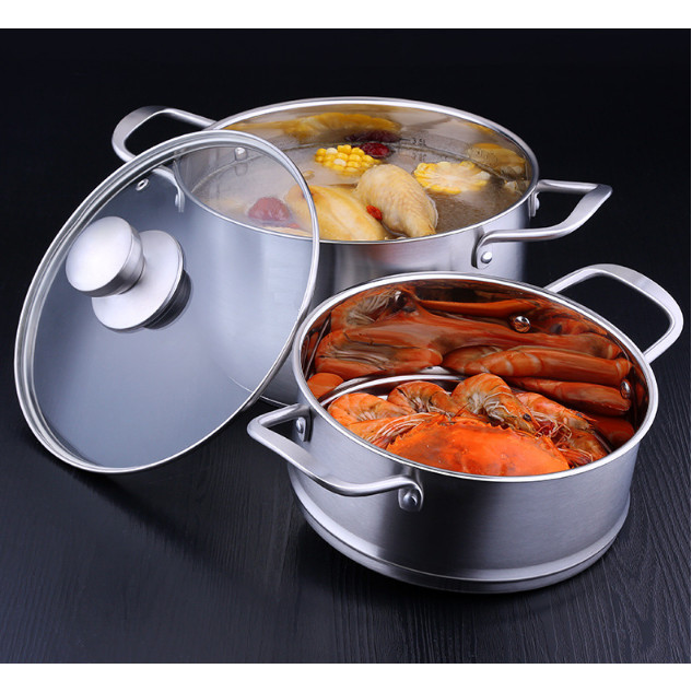 Set nồi xửng hấp inox 304 - 22x28cm 1670g