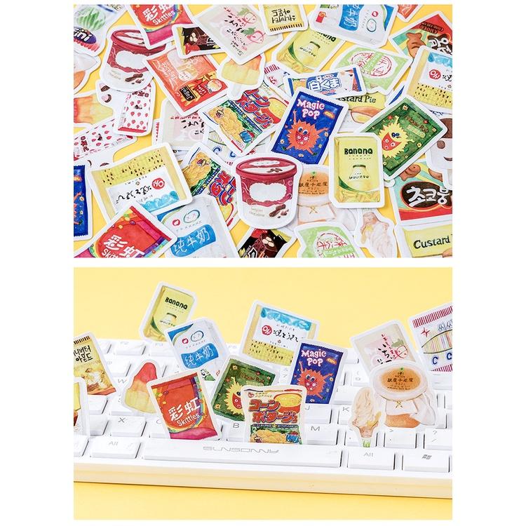 Hộp 46 Sticker nhãn dán hãng bánh kẹo quen thuộc trang trí sách vở Box Sticker ST303