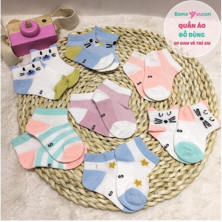 Bán Lẻ 2 Đôi Tất Lưới Cổ Ngắn Cute Cho Bé Trai Bé Gái