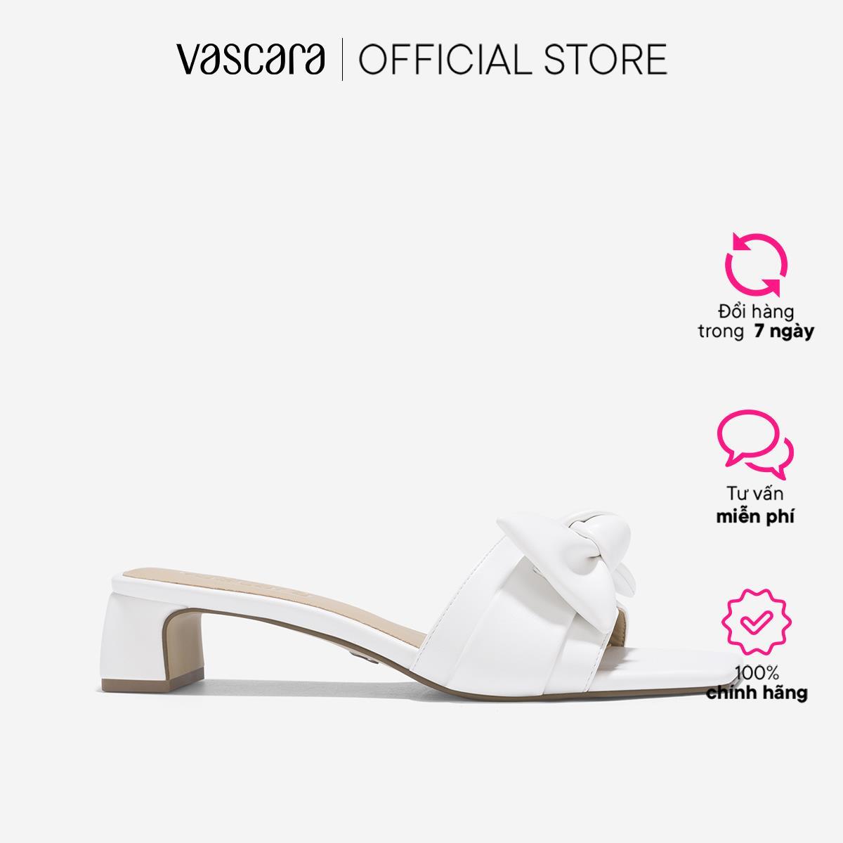 Vascara Guốc Mules Đính Quai Nơ - GNN 0211