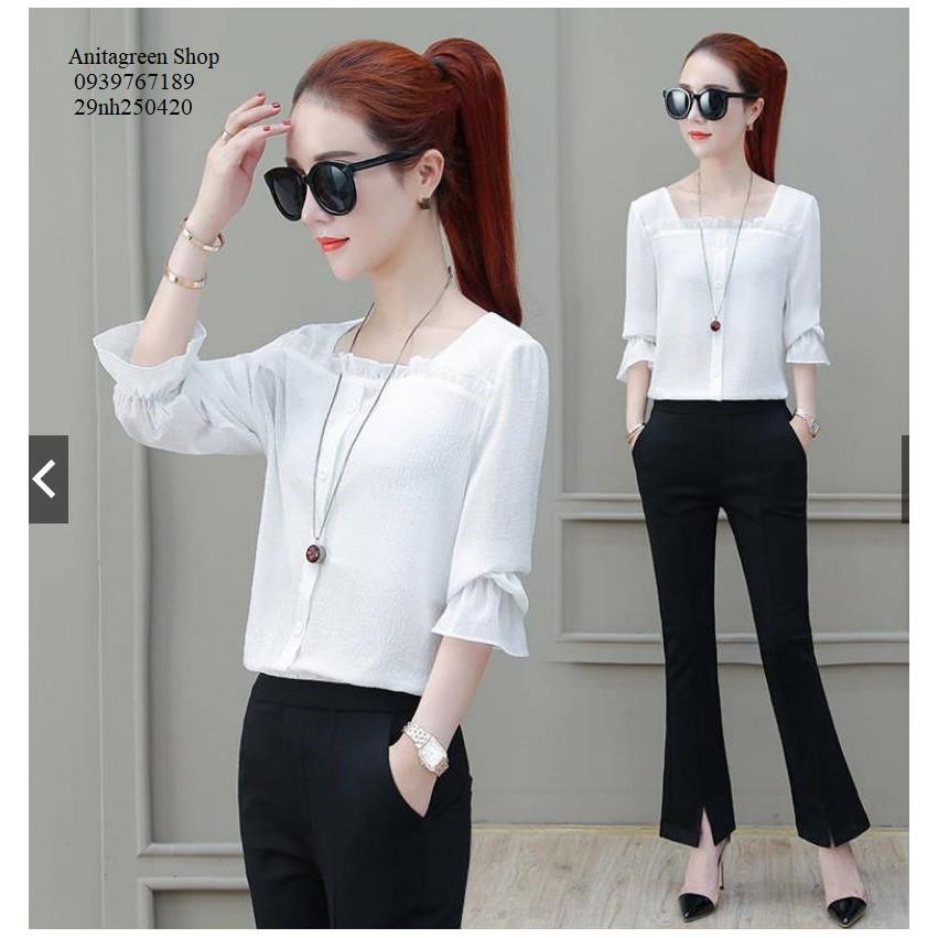 Nh250420-SƠ MI NỮ VIỀN BÈO s-6xl