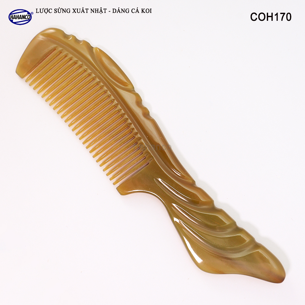 Lược Sừng Xuất Nhật Size L - 20Cm Coh170 - Lược Đuôi Cá Koi Đẹp Mềm Mại - Chăm Sóc Tóc