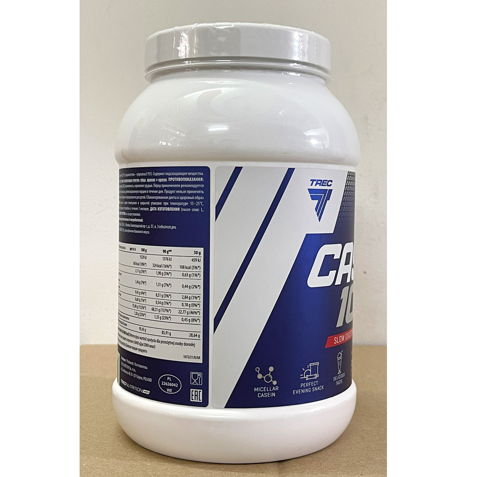 Combo Sữa tăng cơ giảm mỡ Casein 100 của TREC hỗ trợ nuôi cơ suốt ngày đêm & Bình shaker 600ml
