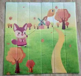 Xốp dán tường 3d vân gỗ hoạt hình