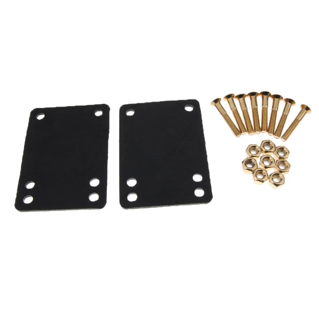 2pcs 3mm Riser Pads + 8 Sets 29mm Screws Skateboard Longboard Hardware Sets