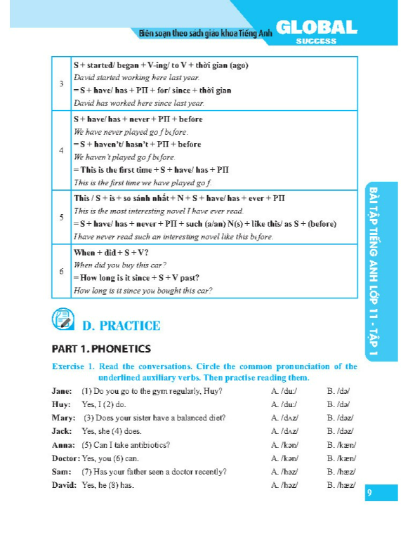 Sách - GLOBAL SUCCESS - Bài tập tiếng anh lớp 11 Tập 1 (có đáp án)