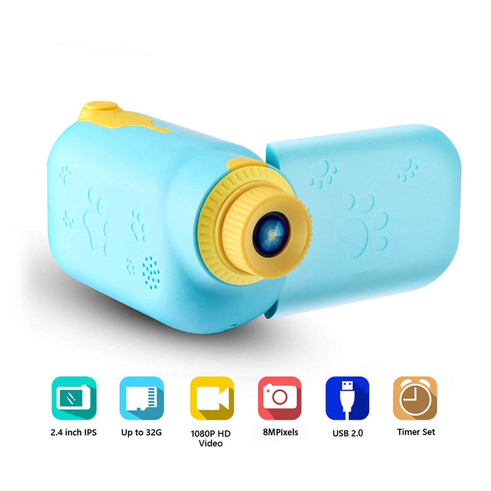 Kids Camera with 2 Inch LED Screen1080P Toy Portable Rechargeable Children FHD Digital Camera Camcorder for Girls Boys Birthday Support 32GB SD Card