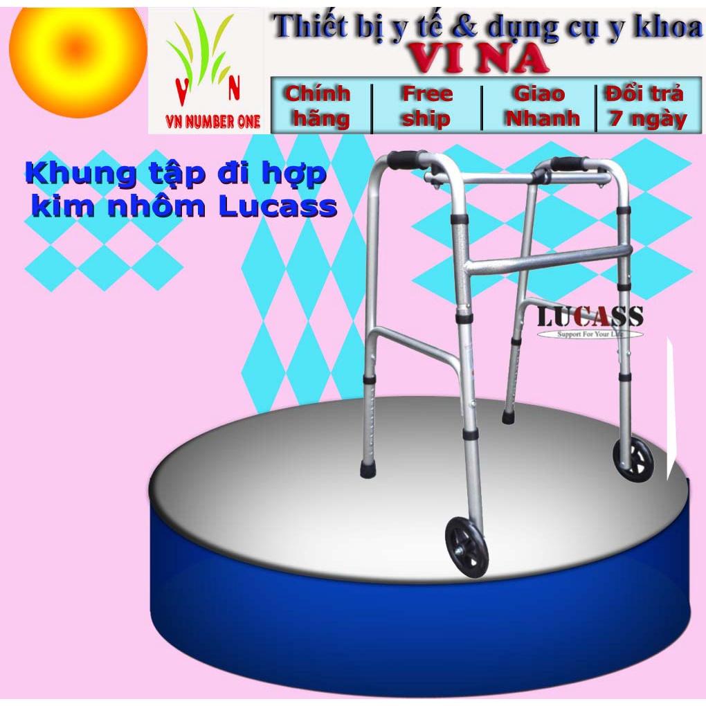 Khung tập đi có bánh xe hợp kim nhôm rất nhẹ, hàng nhập khẩu  có bảo hành, có thế gấp gọn