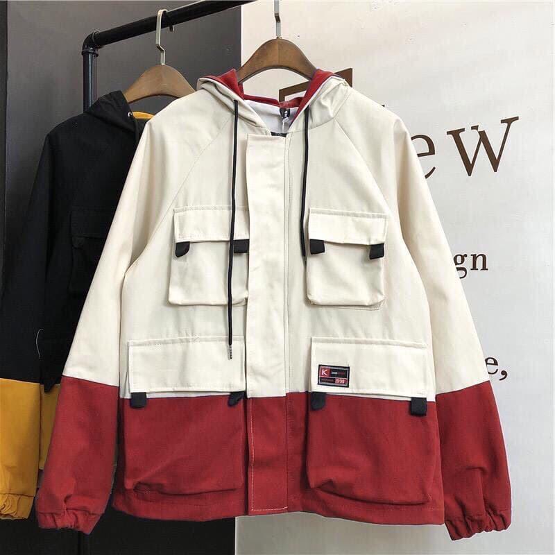 Áo Khoác Kaki 4 Túi Phối Màu