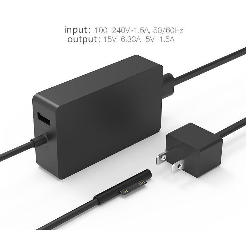 Carregador De Superfície 102w , Microsoft Surface Book Laptop 15V 6.33A Compatível Com 2 3 Pro7 Pro6 Pro Cabo Dc 5.9ft Usb 5v 1.5a I.1245394746