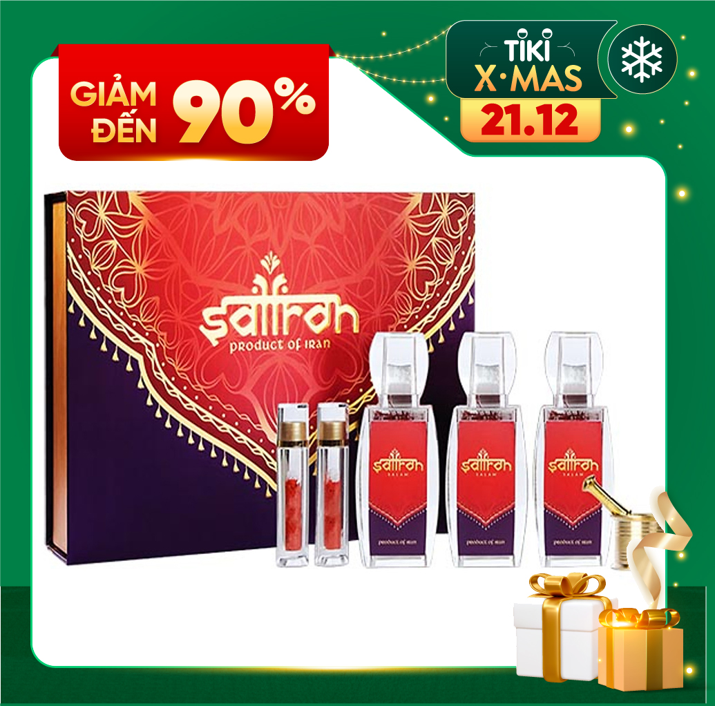 Saffron Salam (Nhụy Hoa Nghệ Tây) Set 15gr  Dòng Hữu Cơ Tinh Khiết Theo Chuẩn ISO 3632