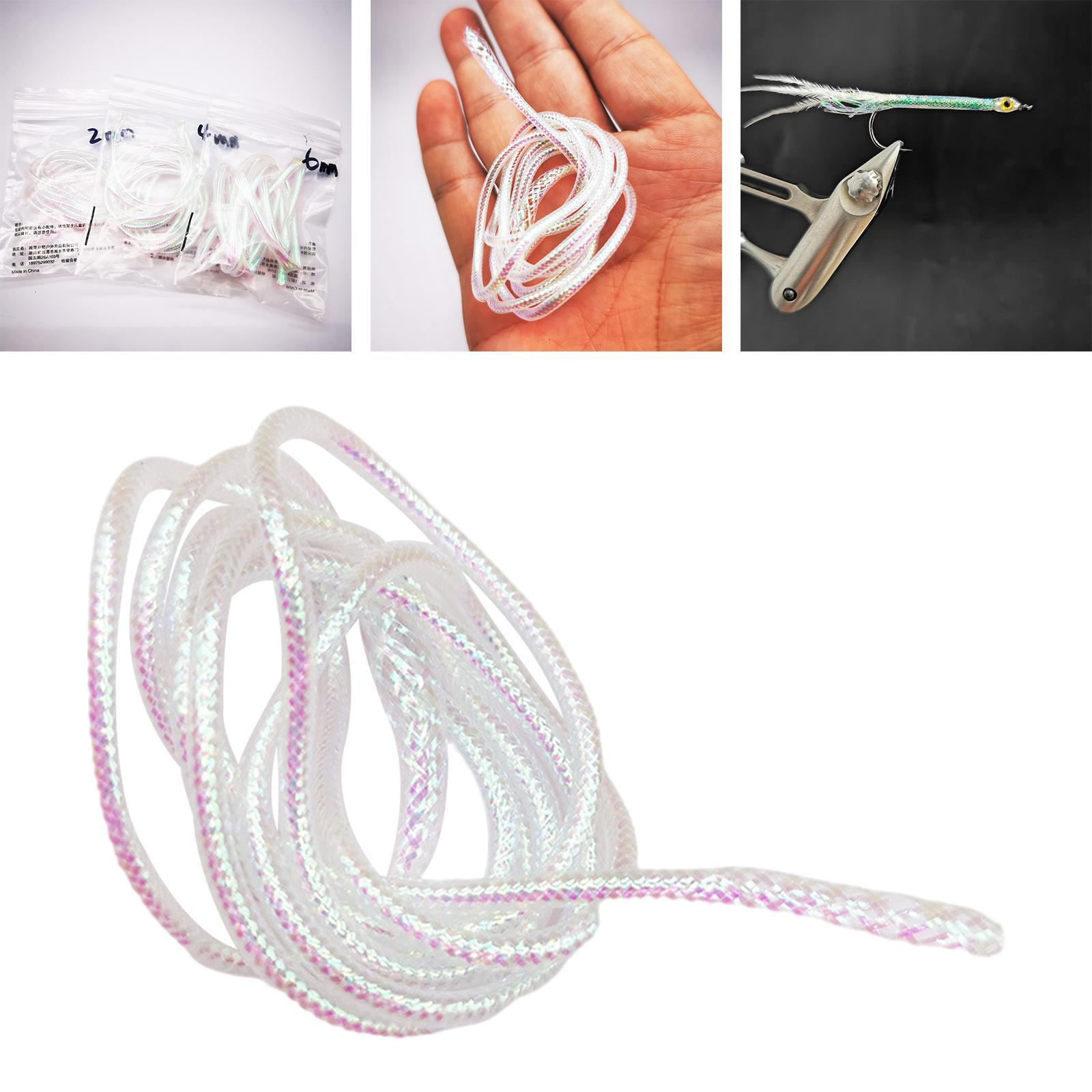 Fly Tying Materials Dia. 2/4/6mm Round Holographic Cord Braid Mylar Tube for Fishing Accessories