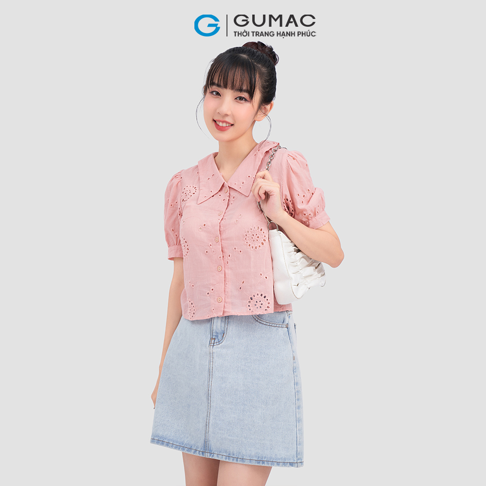 Áo kiểu GUMAC AC11020 cổ sen vuông trẻ trung