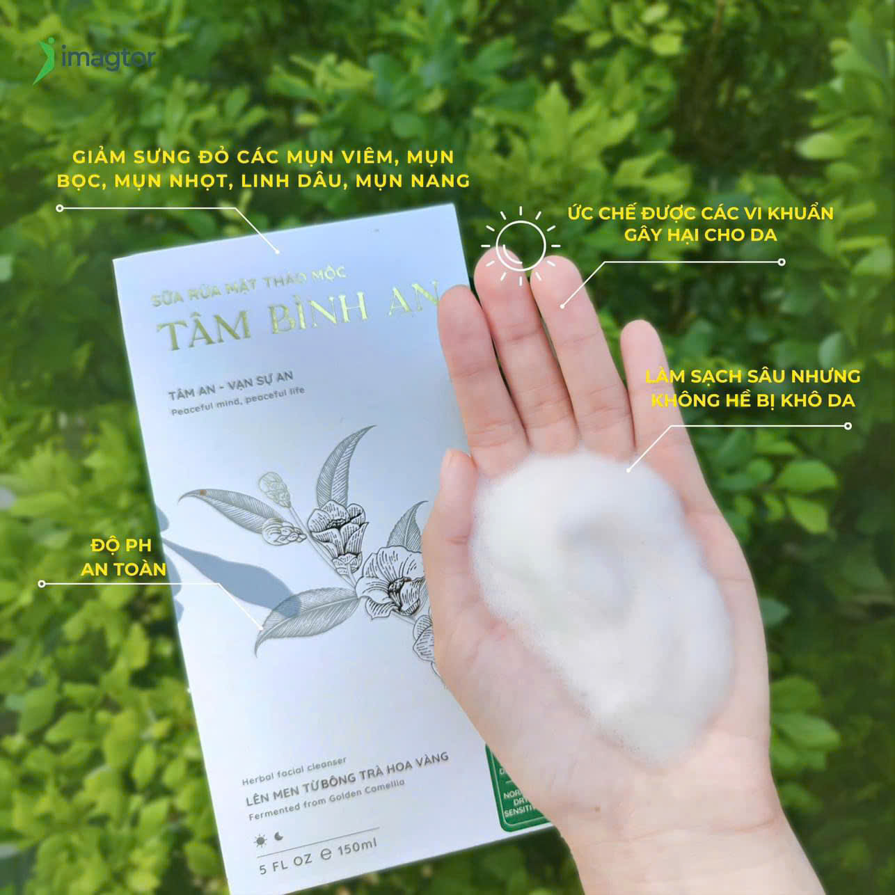Sữa rửa mặt thảo mộc ( da nhờn, da hỗn hợp) Tâm Bình An