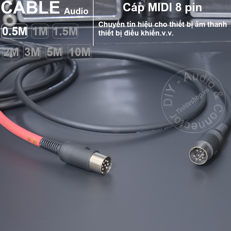 Dây DIN 8pin đực cắm cho Thiết bị âm thanh Thiết bị điều khiển DIY 0.5 đến 10 mét - 8pin male MIDI signal cable for Speakers or Controls