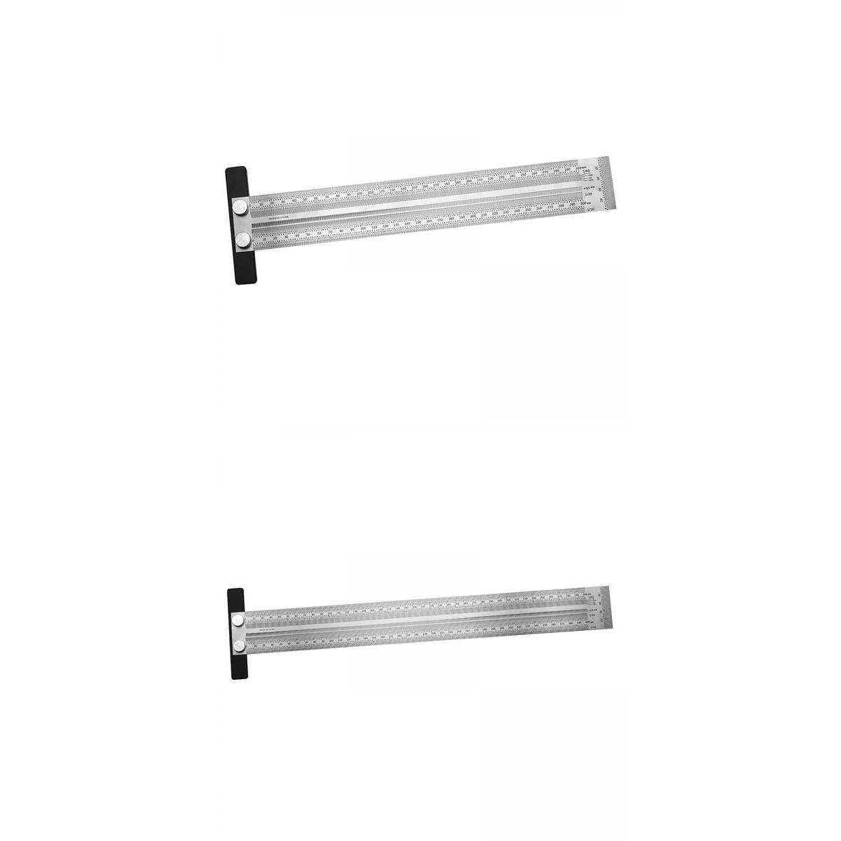 2x T Type Hole Scale Ruler Woodworking Scribing Mark Line Gauge Carpenter