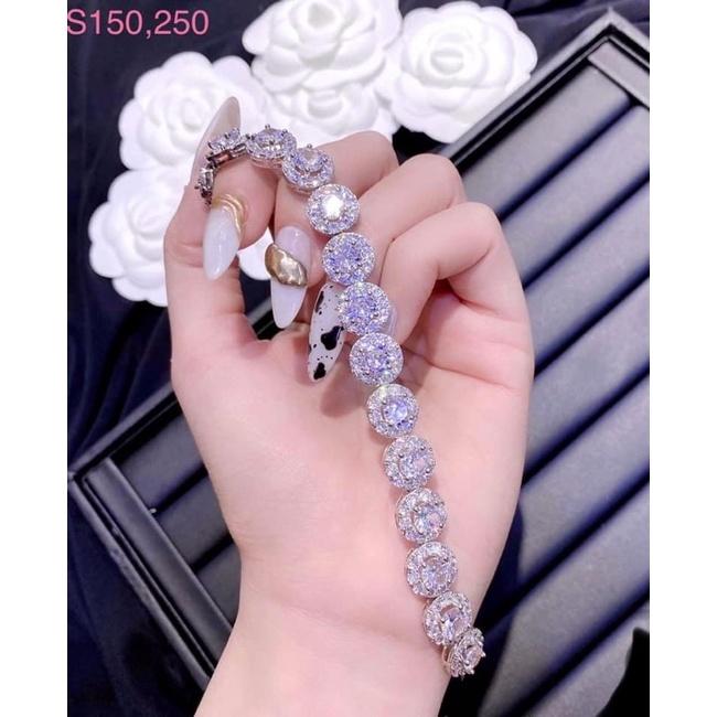 Lắc tay full xoàn xi bạch kim siêu đẹp