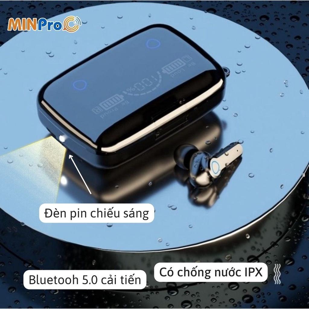 Tai nghe Bluetooth không dây MINPRO M19 - Hỗ Trợ Đàm Thoại, Chống Nước, Có Đèn Pin Bảo hành 1 đổi 1