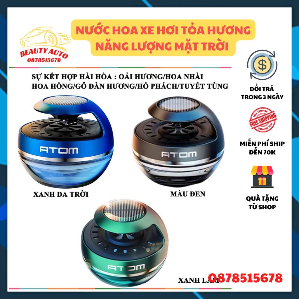 Nước Hoa Xe Hơi Atom Cao Cấp Cánh Quạt Xoay Năng Lượng Mặt Trời Tỏa Hương Trong Xe Dịu Nhẹ