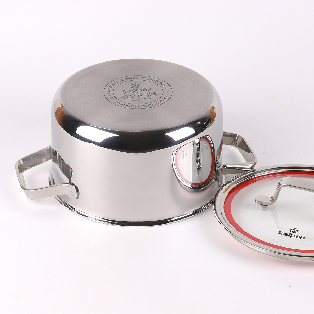 Bộ Nồi INOX 304 Cao Cấp 3 Lớp Liền Khối Emer EM1 Size 16-20-24cm Chính Hãng KALPEN