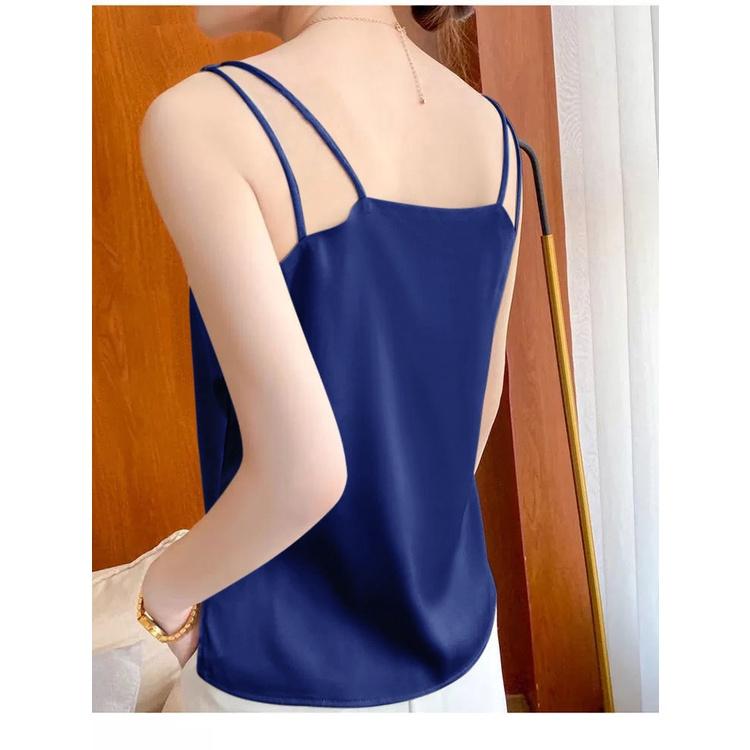 Áo 2 dây nữ cổ tim hàng thiết kế cao cấp chất lụa mềm, mịm, mát - Áo 2 dây lụa