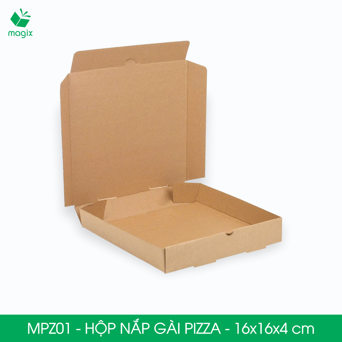 MPZ01 - 16x16x4 cm - 20 Hộp nắp gài pizza đa dụng - Hộp nắp gập, hộp carton gói hàng, hộp quà