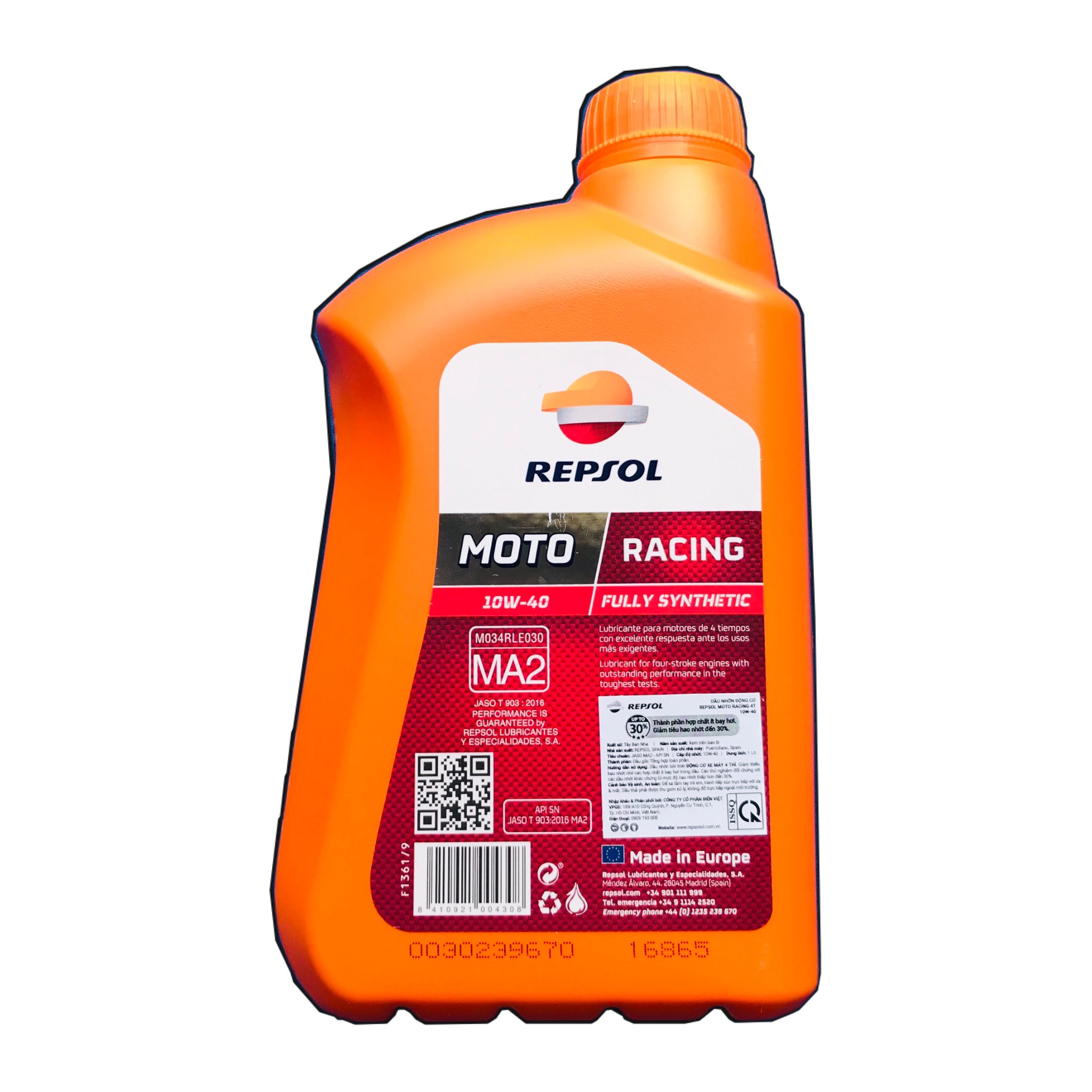 Dầu nhớt cao cấp Repsol Racing 10w40 hàng chính hãng 1L (Mẫu Mới)