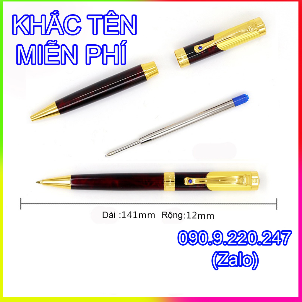 (Gift)Bút ký khắc tên cao cấp Doanh nhân LC008, mực mịn, đều ở mọi góc nghiêng