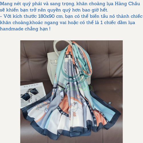 Khăn choàng cổ đi biển chất liệu silk họa tiết hoa loa kèn sang trọng 180x90cm-Qùa tặng cho phái đẹp