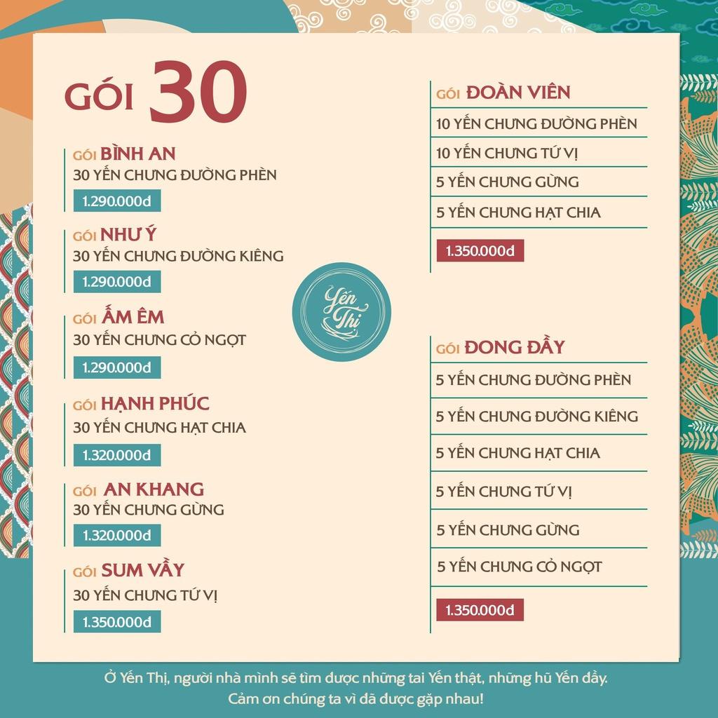 Yến Thị - Gói Quà Tặng 30 Hũ, Giá Tiết Kiệm - Yến Sào Khánh Hòa Chưng Sẵn - 30% Yến Thô/ Hũ 70ml