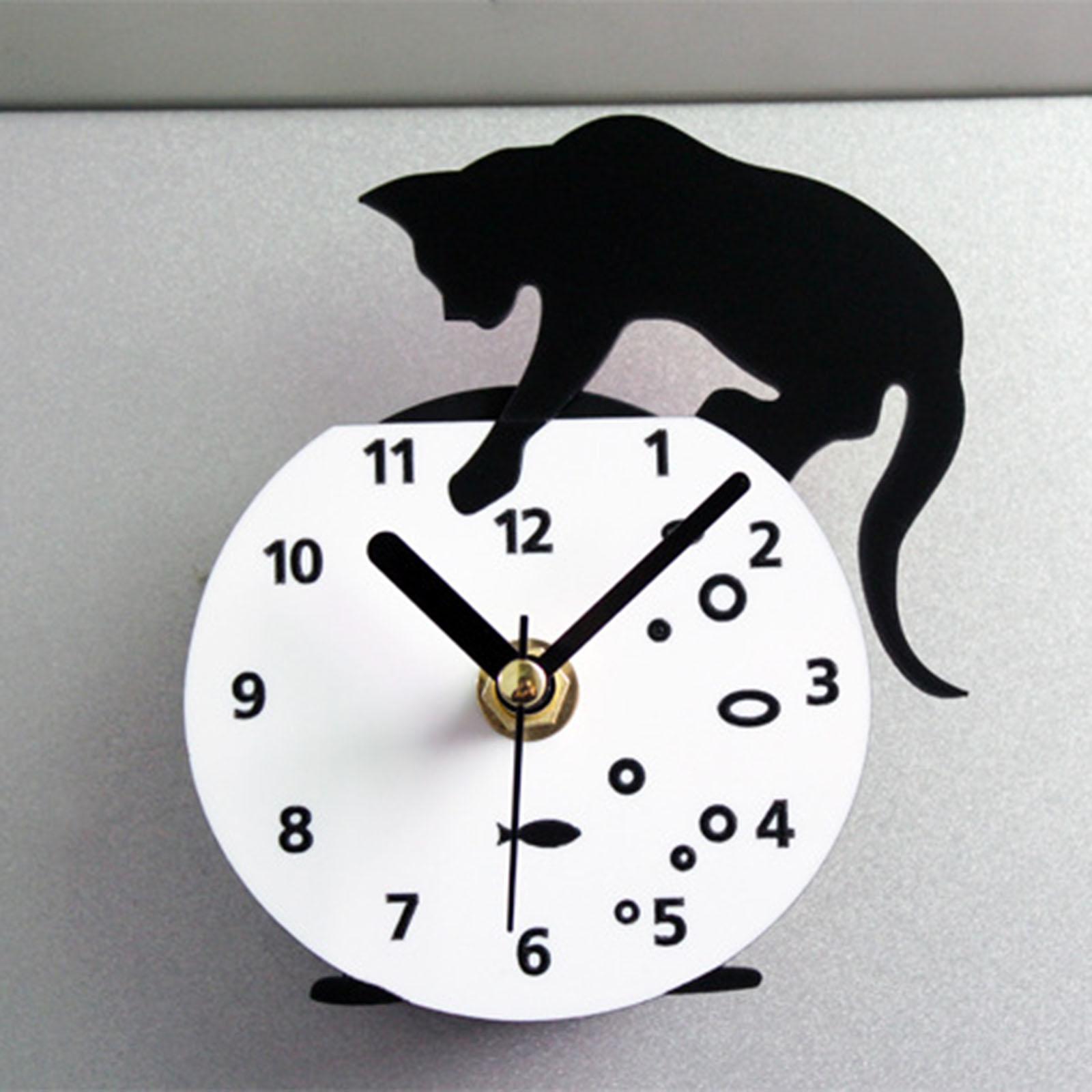 Kitten Fridge  Clock Refrigerator Magnets  Wall Clock for Decor